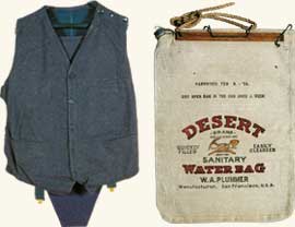 N. Roerich’s bullet-proof vest and a water bag