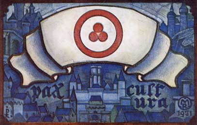 A postcard by N. Roerich design “Pax Culture”. 1931
