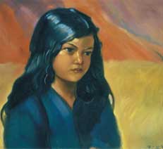 S. Roerich. Portrait of a Girl. 1937