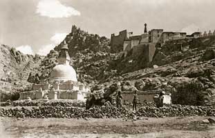 Big stupa in Sheh. Tibet. The photograph is taken during the Central-Asian expedition. 1925
